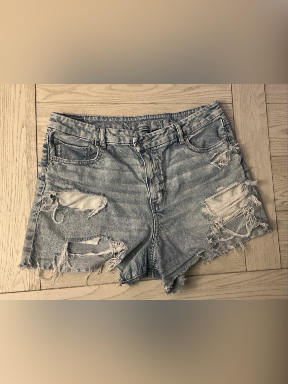 American Eagle Outfitters Light Blue Distressed Denim Cutoff Shorts
